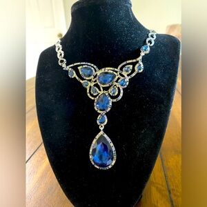 NIB  “Blue Crystals Formal Necklace”